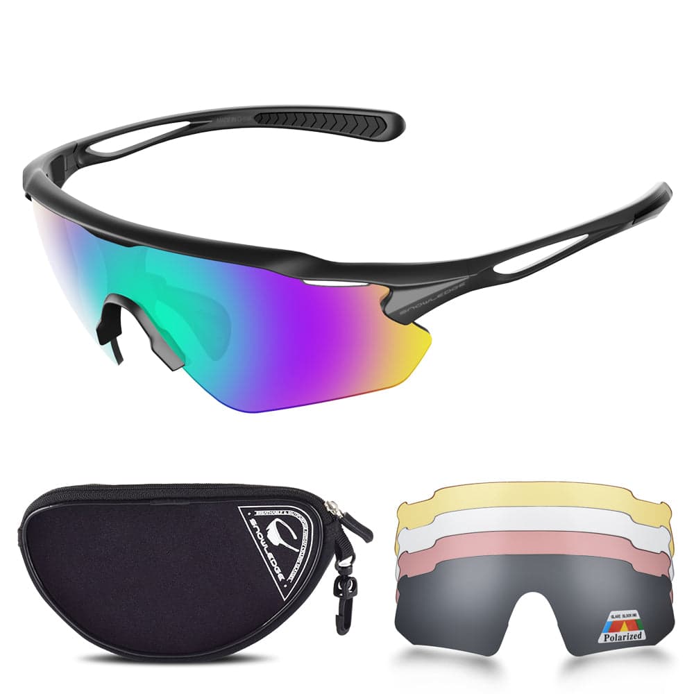 Snowledge Sports Glasses with 5 Interchangeable Lenses
